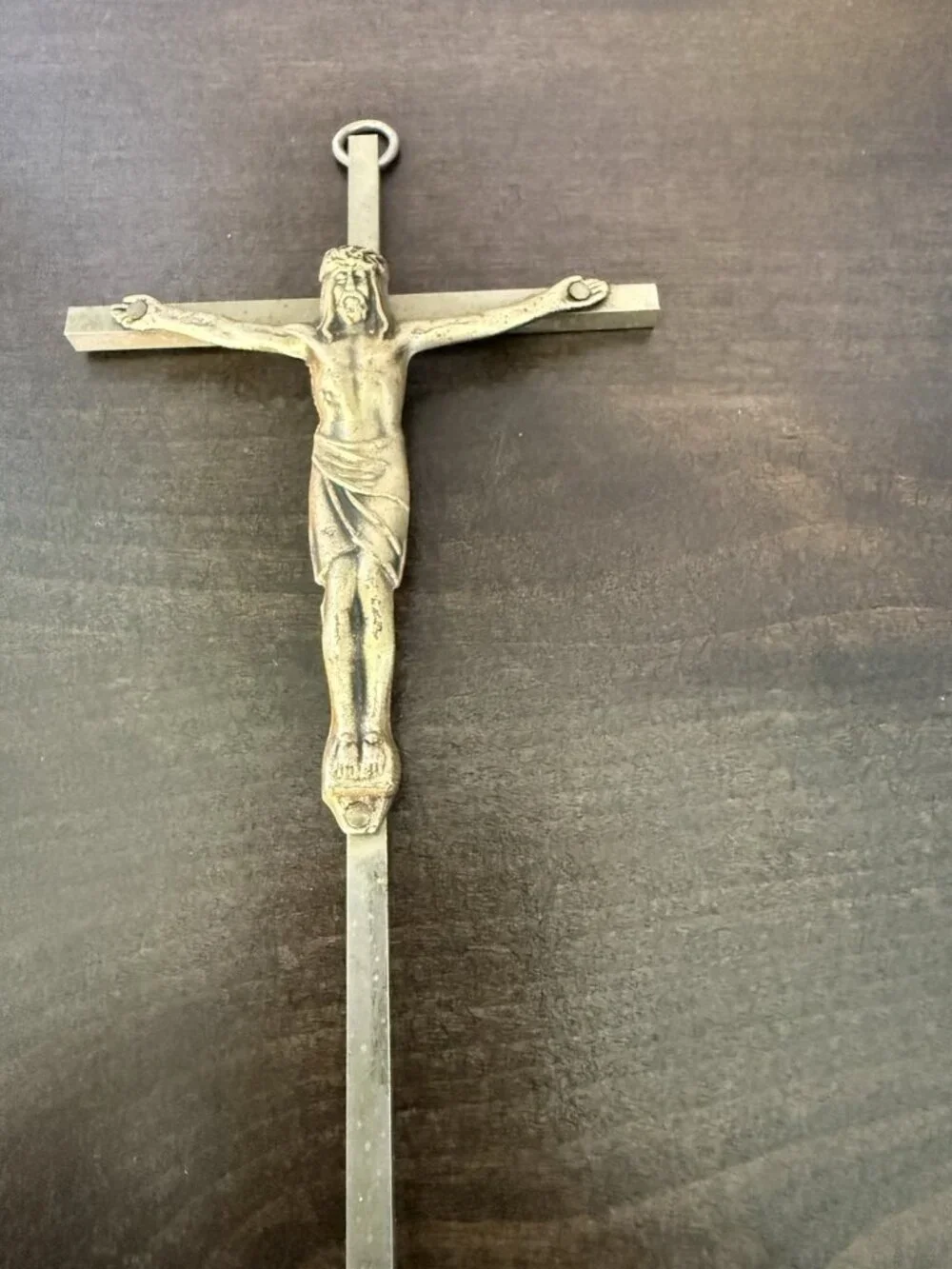 Vintage INRI Brass Crucifix Cross Wall Hanging Jesus Christ Religious 10